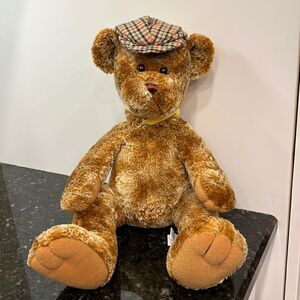 Brown Teddy with Cap & Neck Scarf. Size 16”